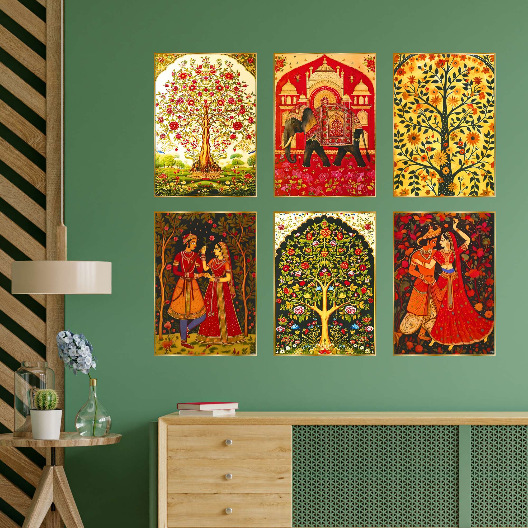Golden_Set_Of_Six_Wall_Paintings_For_Dacoration_Framed_Living_Room_&_Bedroom_Art_Home_Decoration_Office_Decor_(17X13_Inch_Ch-Gd6-10)
