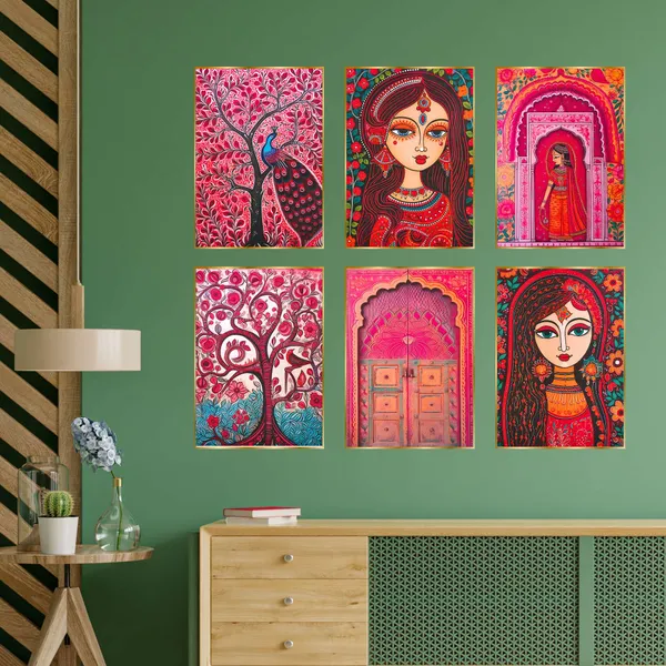 Golden_Set_Of_Six_Wall_Paintings_For_Dacoration_Framed_Living_Room_&_Bedroom_Art_Home_Decoration_Office_Decor_(17X13_Inch_Ch-Gd6-4)