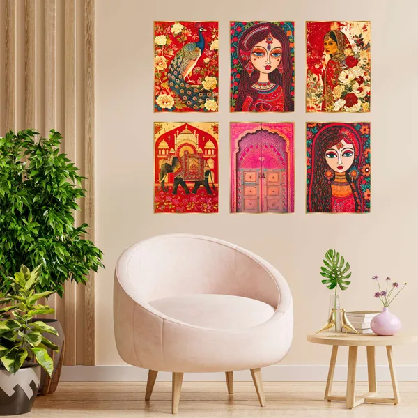 Golden_Set_Of_Six_Wall_Paintings_For_Dacoration_Framed_Living_Room_&_Bedroom_Art_Home_Decoration_Office_Decor_(17X13_Inch_Ch-Gd6-5)