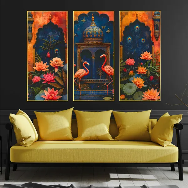 Golden_Set_Of_Three_Large_Wall_Paintings_For_Dacoration_Framed_Living_Room_&_Bedroom_Art_Home_Decoration_Office_Decor_(14X11_Inch_Ch-Lgd3-1)
