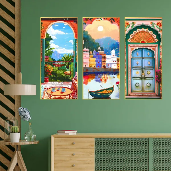 Golden_Set_Of_Three_Large_Wall_Paintings_For_Dacoration_Framed_Living_Room_&_Bedroom_Art_Home_Decoration_Office_Decor_(14X11_Inch_Ch-Lgd3-2)