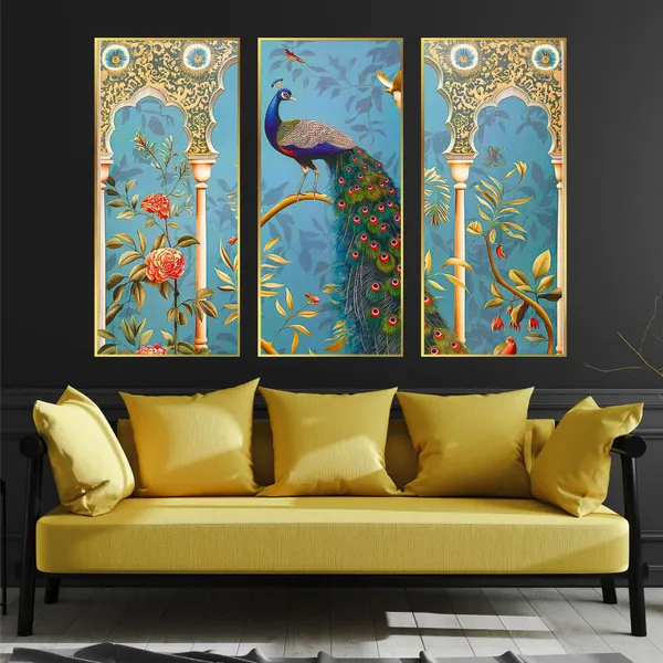 Golden_Set_Of_Three_Large_Wall_Paintings_For_Dacoration_Framed_Living_Room_&_Bedroom_Art_Home_Decoration_Office_Decor_(14X11_Inch_Ch-Lgd3-4)