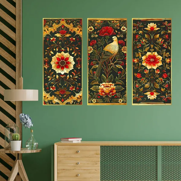 Golden_Set_Of_Three_Large_Wall_Paintings_For_Dacoration_Framed_Living_Room_&_Bedroom_Art_Home_Decoration_Office_Decor_(14X11_Inch_Ch-Lgd3-6)