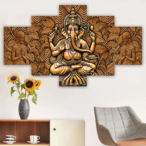 Multicolor_Exquisite_Set_Of_Five_3D_Framed_Paintings