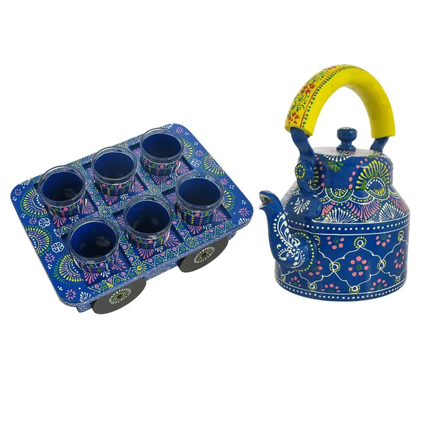 Silvery_White_Aluminium_Tea_Kettle_With_6_Glass