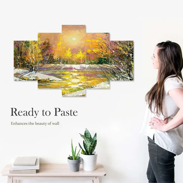 Multicolor_Exquisite_Set_Of_Five_3D_Framed_Paintings