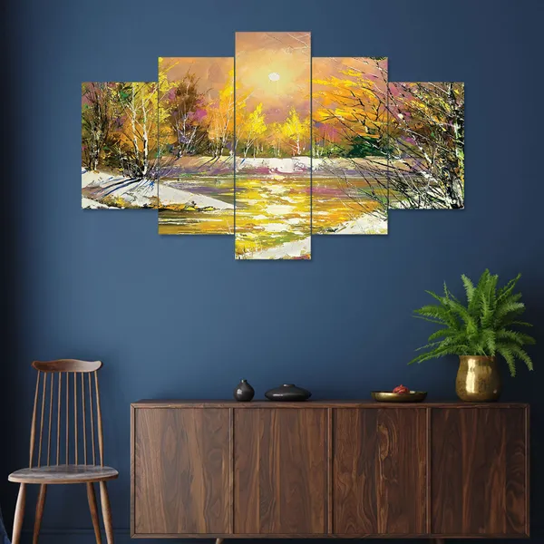 Multicolor_Exquisite_Set_Of_Five_3D_Framed_Paintings