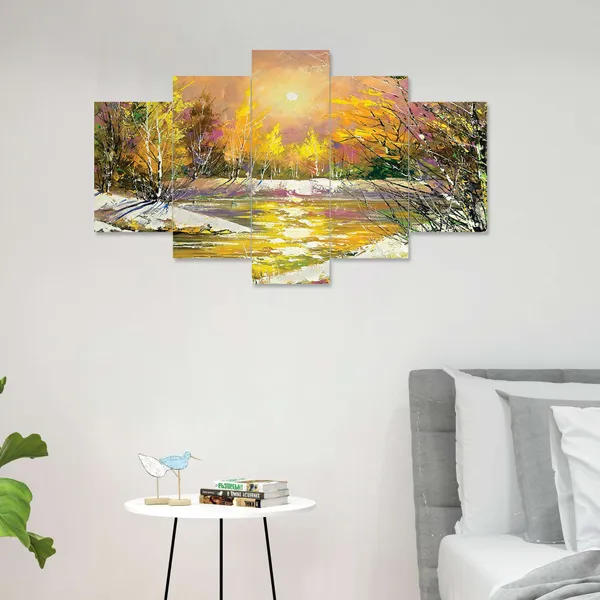 Multicolor_Exquisite_Set_Of_Five_3D_Framed_Paintings