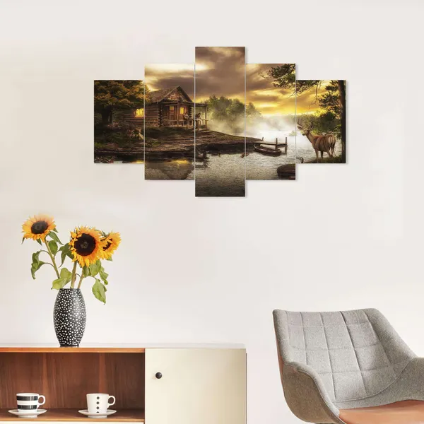 Multicolor_Exquisite_Set_Of_Five_3D_Framed_Paintings