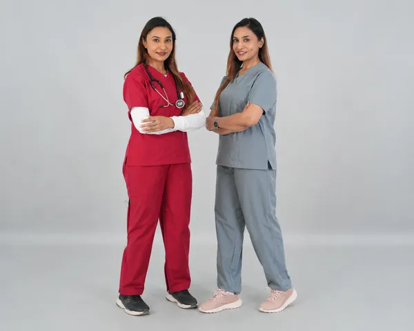 Women's_Scrub_Top_And_Bottom_Half_Sleeves_Combo_Set