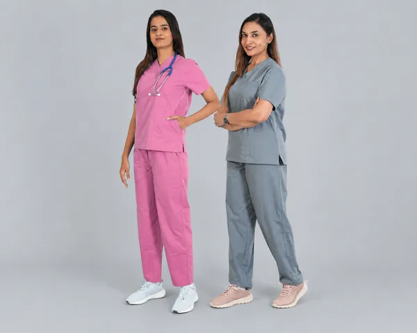 Women's_Scrub_Top_And_Bottom_Half_Sleeves_Combo_Set
