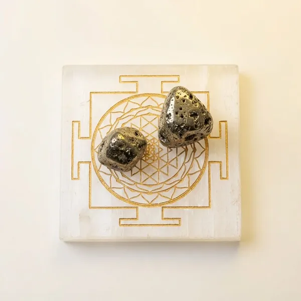 Natural_Pyrite_And_Selenite_Frame_Frame