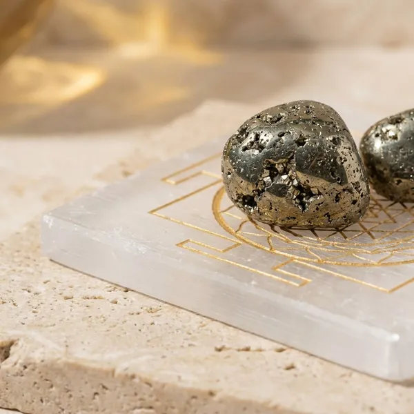 Natural_Pyrite_And_Selenite_Frame_Frame