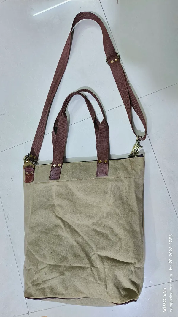 Olive_Green_And_Dark_Brown_Water_Resistant_Waxed_Canvas_And_Genuine_Top_Grain_Leather_Tote_Bag_For_Unisex