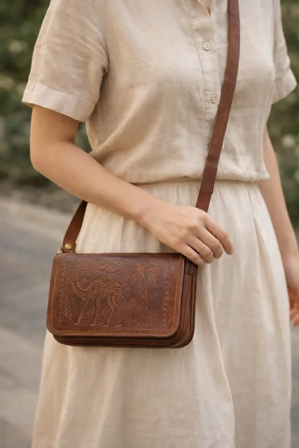 Dark_Brown_Premium_Quality_Full_Grain_Leather_And_Internal_Pure_Cotton_Canvas_Crossbody_Sling_Bag_For_Unisex
