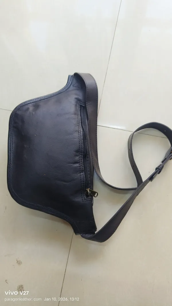 Classic_Black_Genuine_Top_Grain_Leather_Waist_Bag_For_Unisex