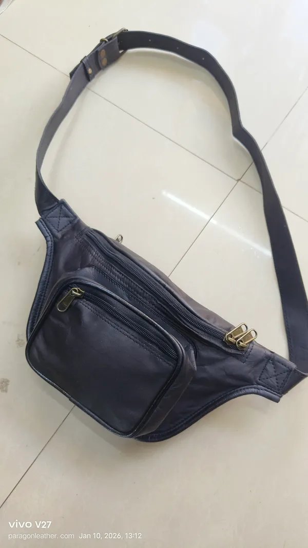 Classic_Black_Genuine_Top_Grain_Leather_Waist_Bag_For_Unisex