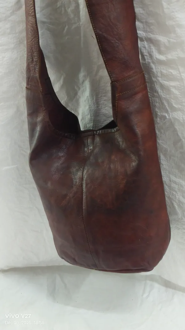 Dark_Brown_Soft_Genuine_Leather_Full_Grain_Leather_Bucket_Carry_Bag_For_Unisex