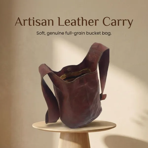 Dark_Brown_Soft_Genuine_Leather_Full_Grain_Leather_Bucket_Carry_Bag_For_Unisex