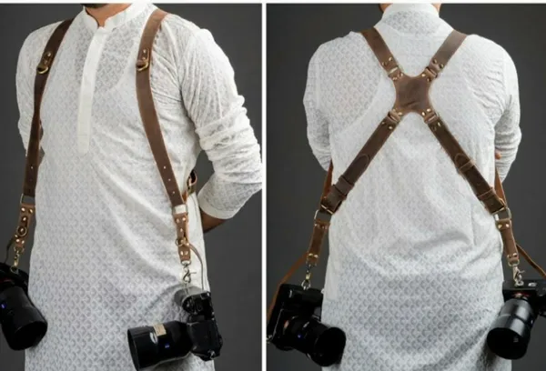 Antique_Brown_Full_Grain_Genuine_Leather_With_Brass_Hardware_Camera_Harness_For_Unisex