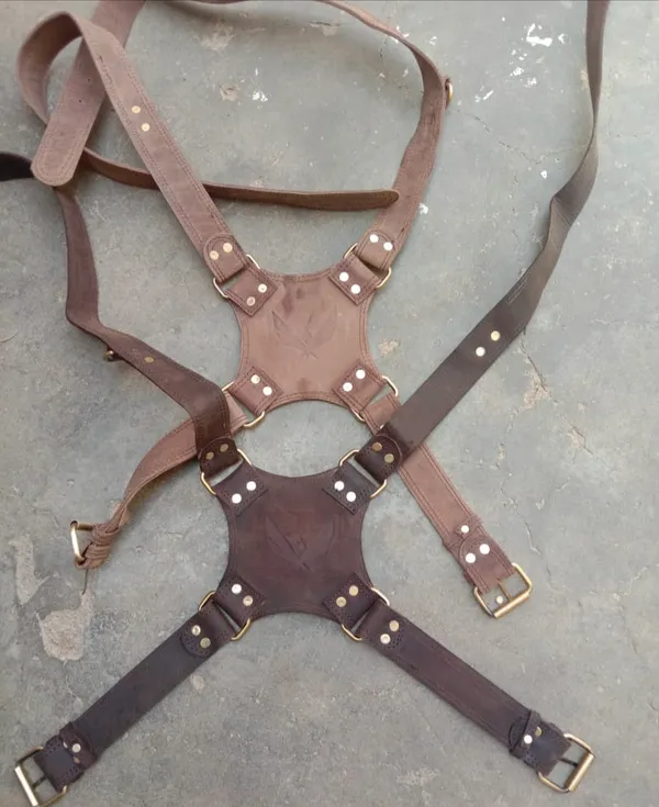 Antique_Brown_Full_Grain_Genuine_Leather_With_Brass_Hardware_Camera_Harness_For_Unisex