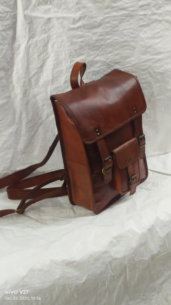 Antique_Brown_Genuine_Goat_Leather_Full_Grain_Leather_Backpack_For_Unisex