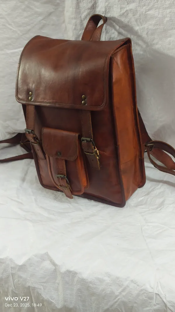 Antique_Brown_Genuine_Goat_Leather_Full_Grain_Leather_Backpack_For_Unisex