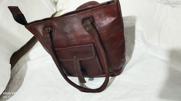 Black_And_Dark_Brown_Premium_Quality_Full_Grain_Leather_And_Internal_Pure_Cotton_Canvas_Shoulder_Purse_For_Women