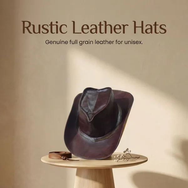 Dark_Brown_Genuine_Full_Grain_Leather_Hat_For_Unisex