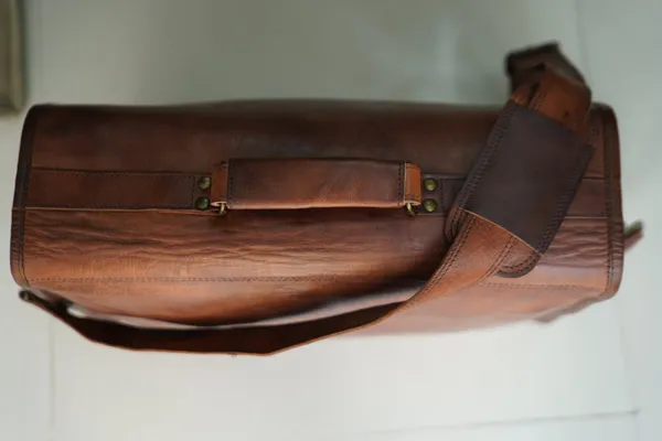 Dark_Brown_Premium_Quality_Full_Grain_Leather_And_Internal_Pure_Cotton_Canvas_Messenger_Bag_For_Unisex