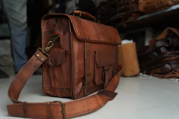 Dark_Brown_Premium_Quality_Full_Grain_Leather_And_Internal_Pure_Cotton_Canvas_Messenger_Bag_For_Unisex