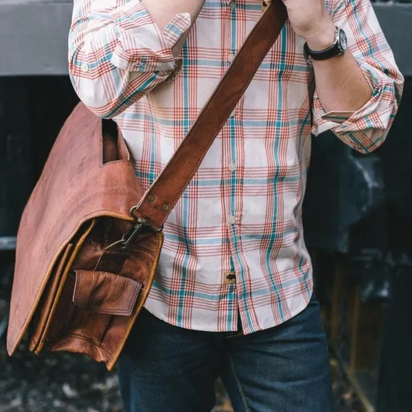 Dark_Brown_Premium_Quality_Full_Grain_Leather_And_Internal_Pure_Cotton_Canvas_No_Fabric_Messenger_Bag_For_Unisex