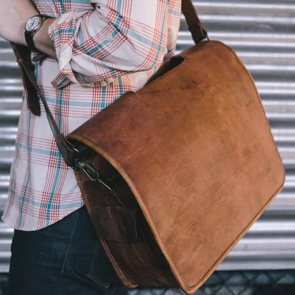 Dark_Brown_Premium_Quality_Full_Grain_Leather_And_Internal_Pure_Cotton_Canvas_No_Fabric_Messenger_Bag_For_Unisex