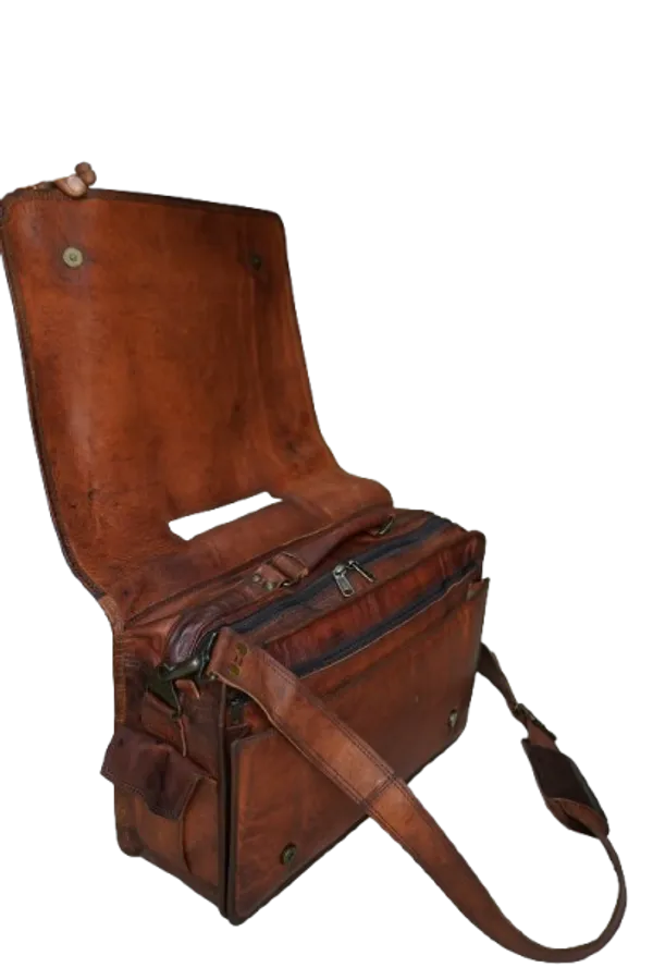 Dark_Brown_Premium_Quality_Full_Grain_Leather_And_Internal_Pure_Cotton_Canvas_No_Fabric_Messenger_Bag_For_Unisex