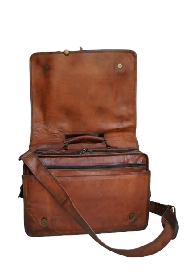 Dark_Brown_Premium_Quality_Full_Grain_Leather_And_Internal_Pure_Cotton_Canvas_No_Fabric_Messenger_Bag_For_Unisex