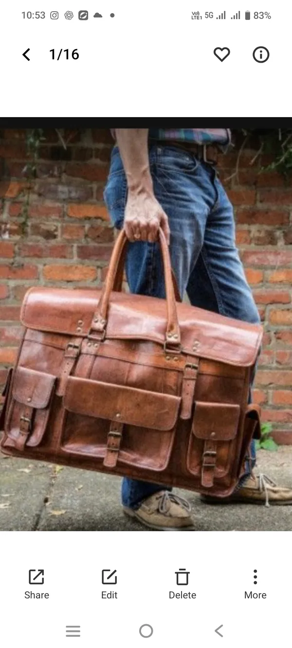 Brown_Premium_Quality_Full_Grain_Leather_And_Internal_Pure_Cotton_Canvas_Duffel_Bag_For_Unisex