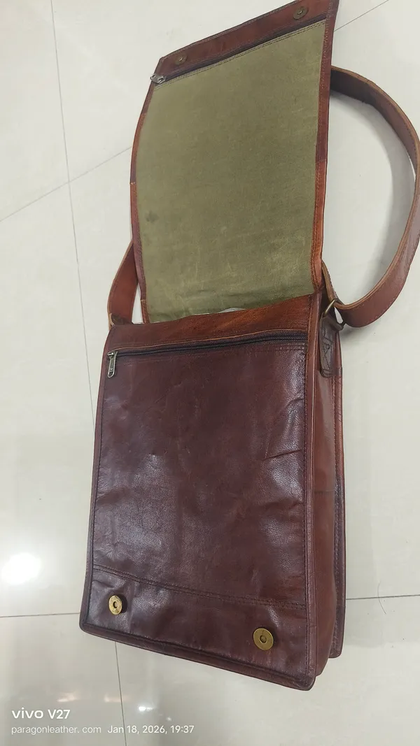 Dark_Brown_Premium_Quality_Full_Grain_Leather_And_Internal_Pure_Cotton_Canvas_Messenger_Bag_For_Unisex