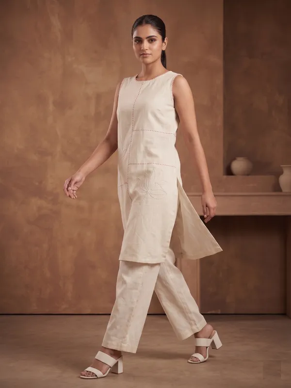 Beige_flex_cotton_straight_kurta_with_embroidery