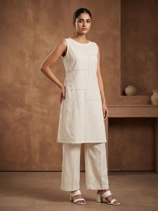 Beige_flex_cotton_straight_kurta_with_embroidery