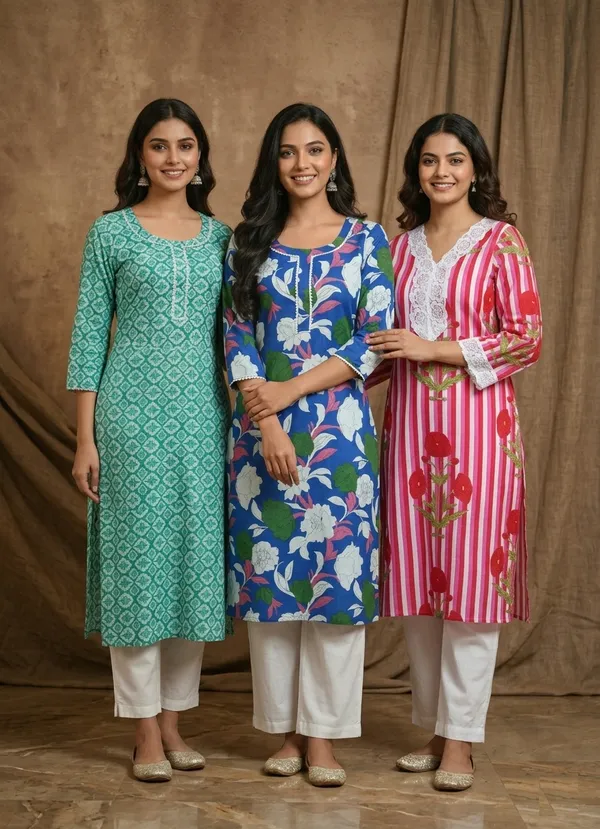 The_Fusion_Trio:_Geometric,_Floral,_And_Striped_Kurta_Set_�_Pack_Of_3