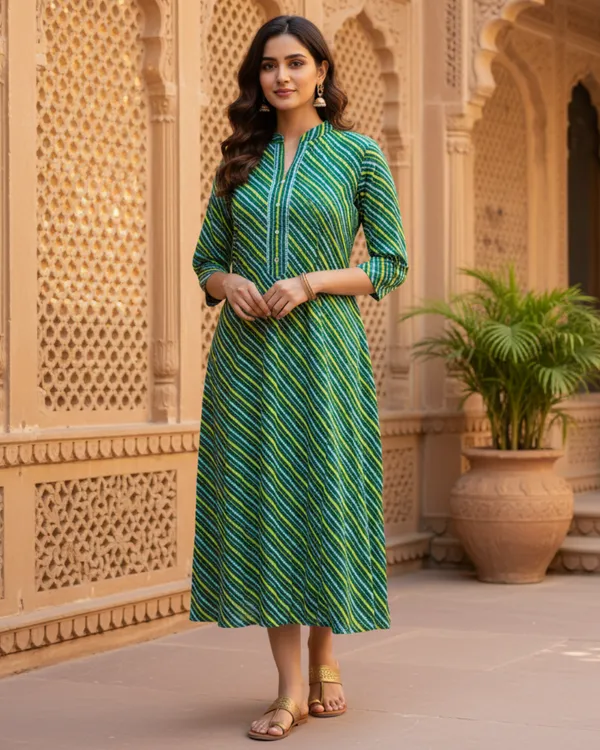 The_Trio_Collection:_Pack_Of_3_Cotton_Printed_Kurtas_�_Mustard_Floral,_Pastel_Pink_Paisley,_And_Teal_Stripes.