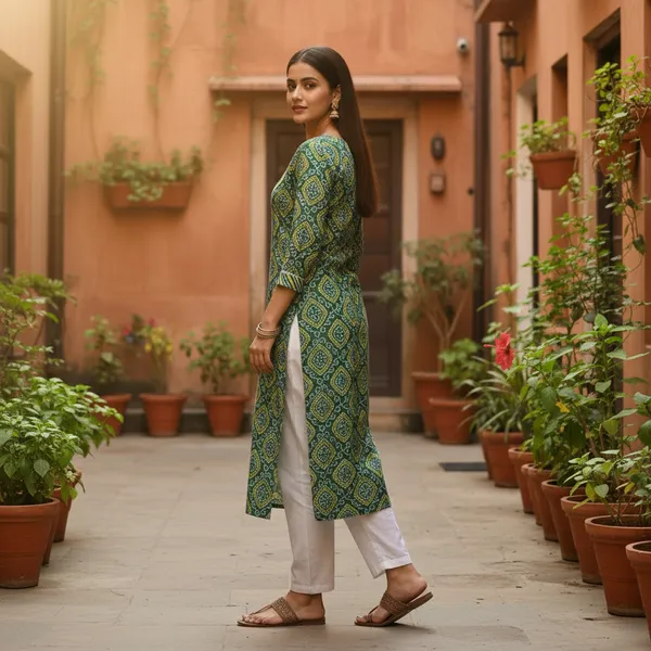 Emerald_Green_Printed_Cotton_Kurta