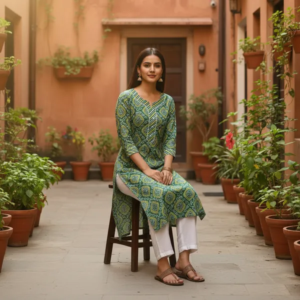 Emerald_Green_Printed_Cotton_Kurta