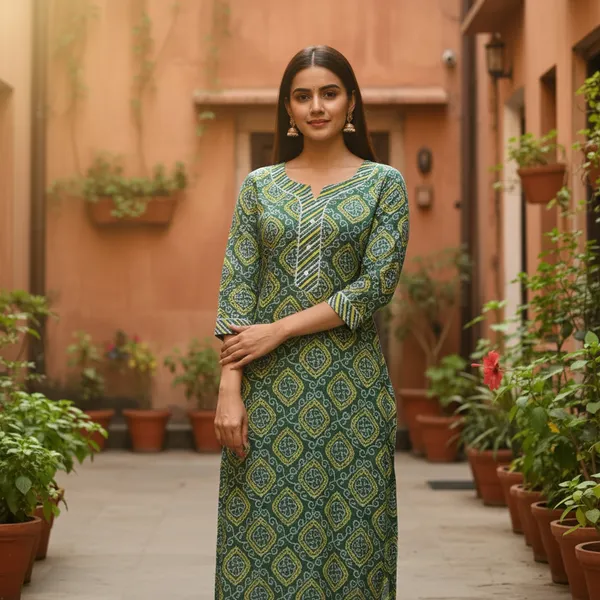 Emerald_Green_Printed_Cotton_Kurta