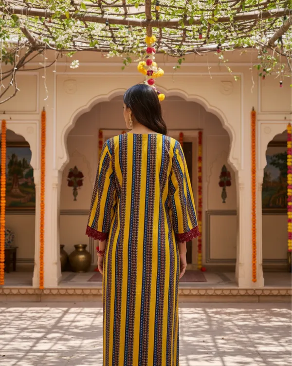 Golden_Sunshine_Straight_Striped_Kurta