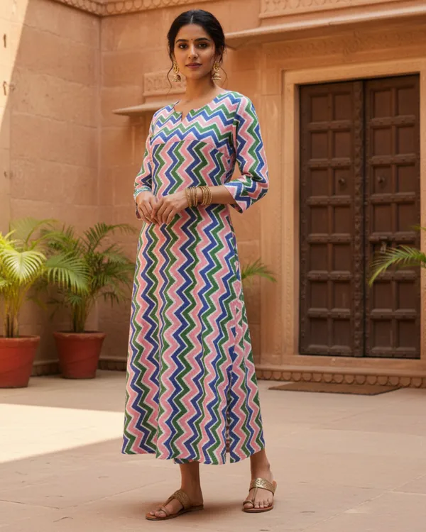 Premium_Selection:_Pack_Of_3_Traditional_Printed_Kurtas:_Mustard_Floral,_Pastel_Pink_Paisley,_And_Teal_Green_Stripes.