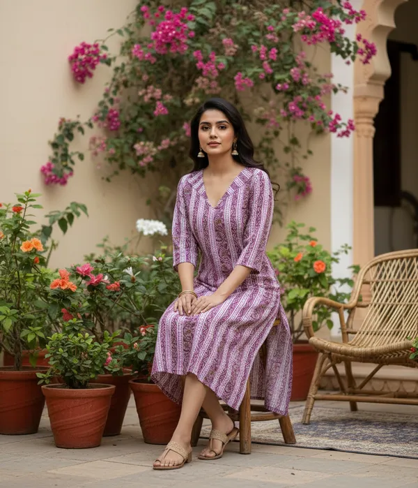 Mauve_Printed_Cotton_Straight-Fit_V-Neck_Kurta