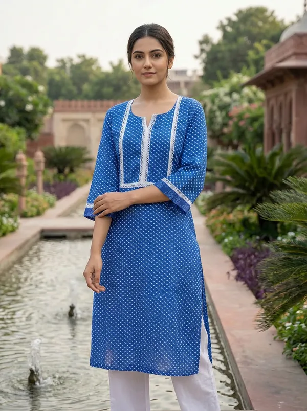 Ethnic_Grace_Combo:_Set_Of_3_Anarkali_And_Straight_Kurtas_With_Embroidered_V-Necks.