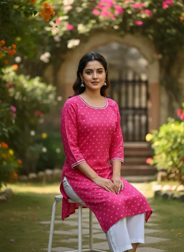 Vibrant_Pink_Bandhani_Print_Three-Quarter_Kurta