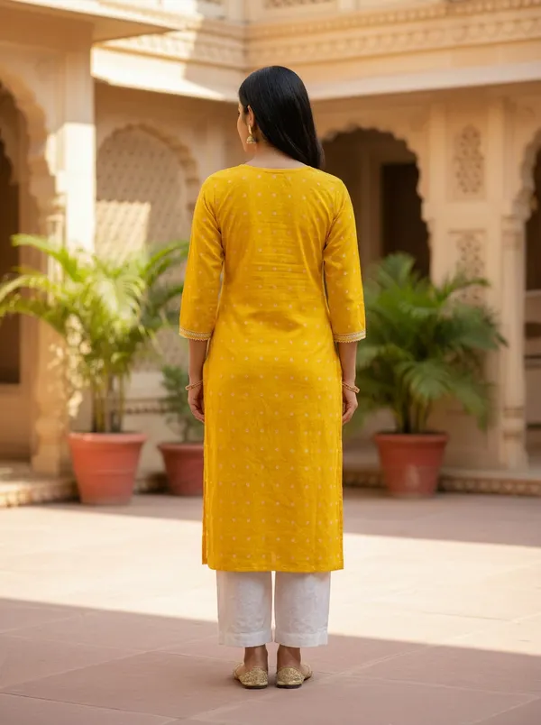 Vibrant_Yellow_Polka-Dot_Rayon_Kurti